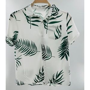 Shein‎ Big Boy Vacay Palm Design Button Up Shirt, 11-12yr